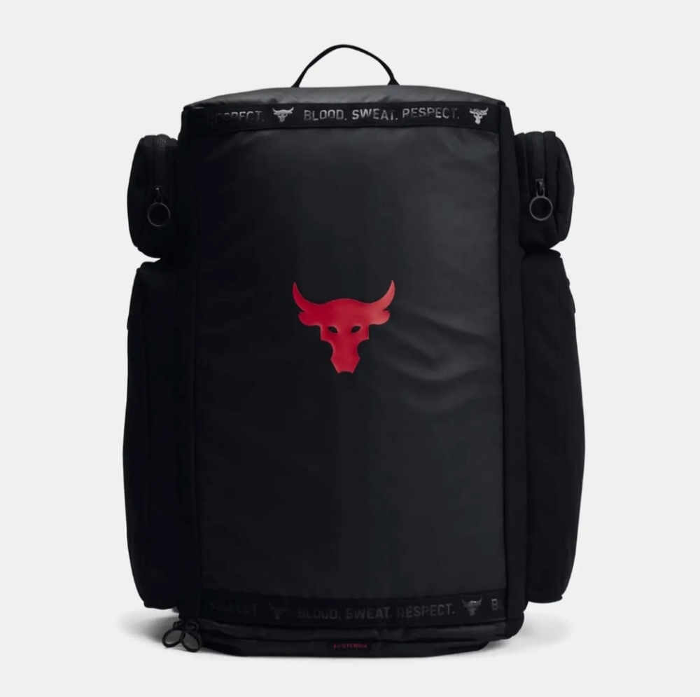 COPY - New Under Armour Project Rock Duffle Backpack Bag Black Red 2023 UA Gym …